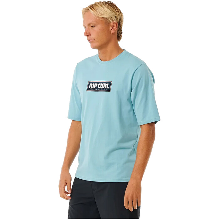 2024 Rip Curl Mens Icons Of Surf Short Sleeve UV Tee 12FMRV - Dusty Blue